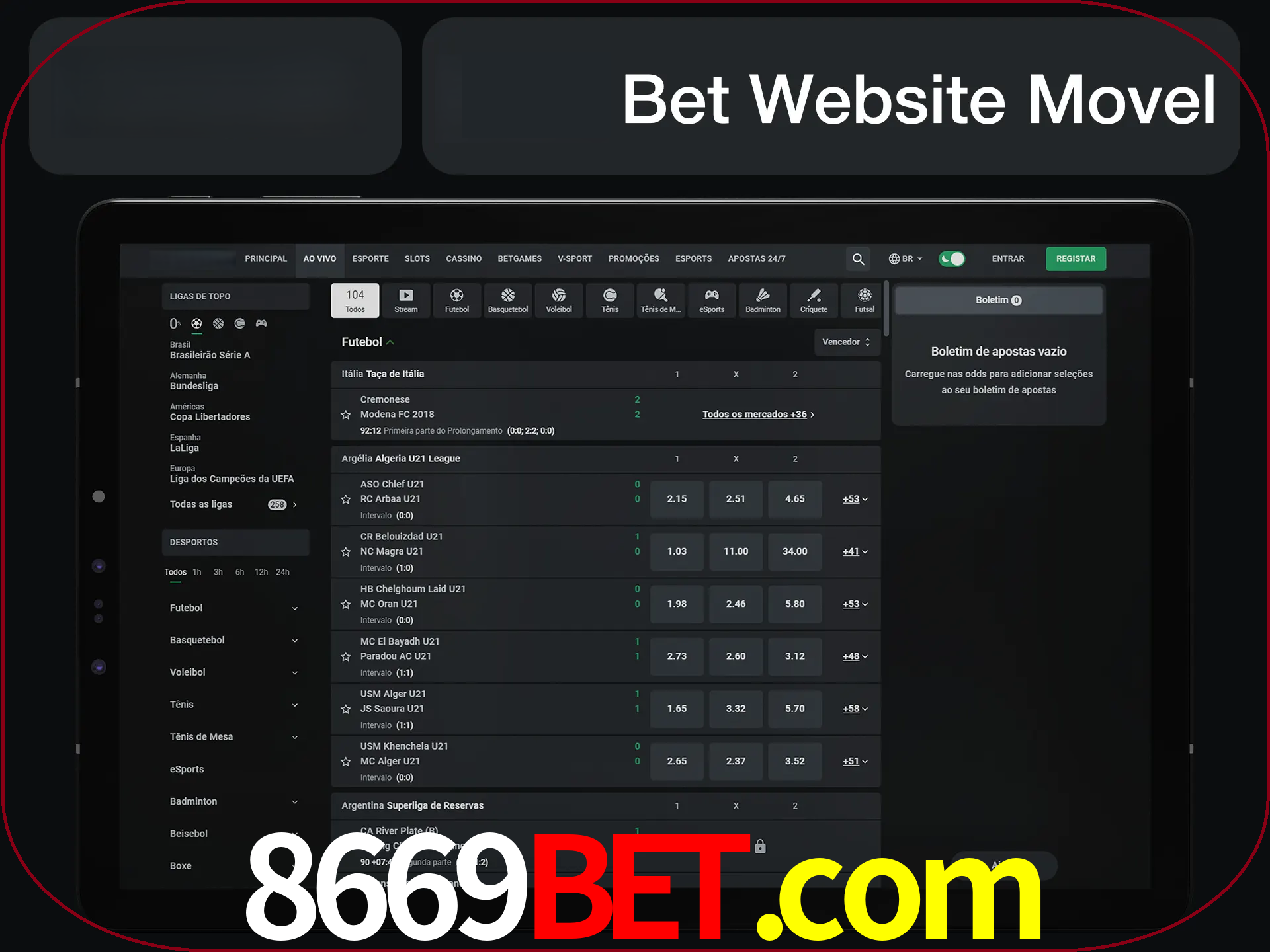 Use nosso website em qualquer dispositivo.